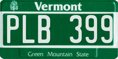VT license plate PLB399