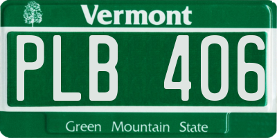 VT license plate PLB406