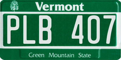 VT license plate PLB407