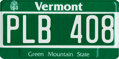 VT license plate PLB408