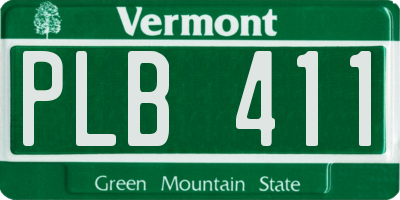VT license plate PLB411