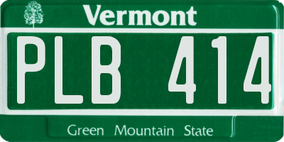 VT license plate PLB414