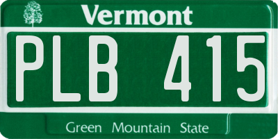 VT license plate PLB415