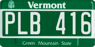 VT license plate PLB416