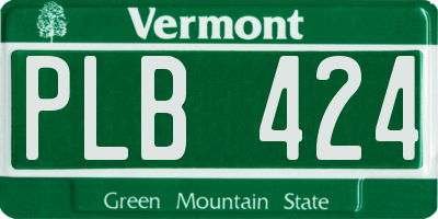 VT license plate PLB424
