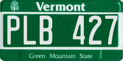 VT license plate PLB427
