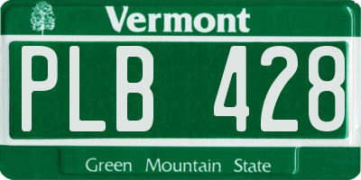 VT license plate PLB428