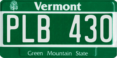 VT license plate PLB430