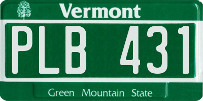 VT license plate PLB431