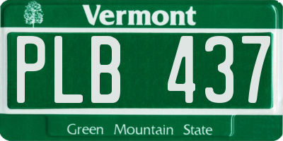 VT license plate PLB437