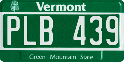 VT license plate PLB439
