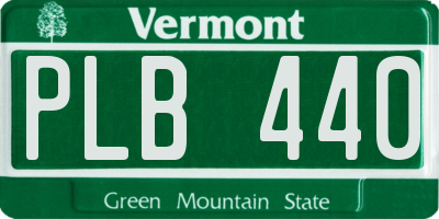 VT license plate PLB440
