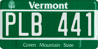 VT license plate PLB441