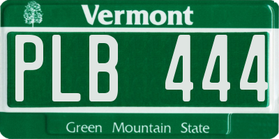 VT license plate PLB444