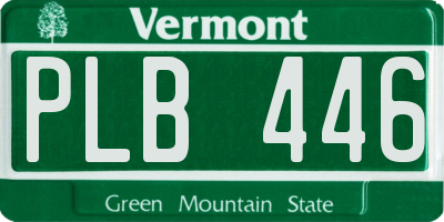 VT license plate PLB446