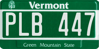 VT license plate PLB447
