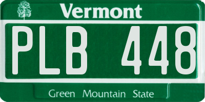 VT license plate PLB448