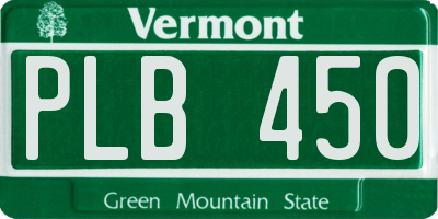 VT license plate PLB450