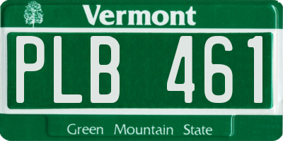 VT license plate PLB461