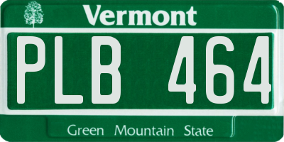 VT license plate PLB464