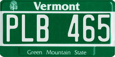 VT license plate PLB465