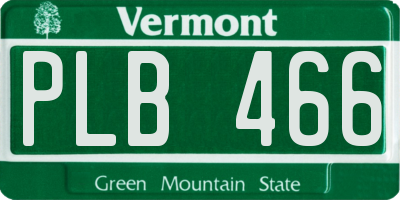 VT license plate PLB466