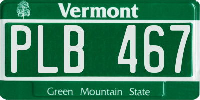 VT license plate PLB467