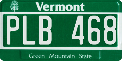 VT license plate PLB468