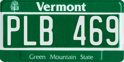 VT license plate PLB469