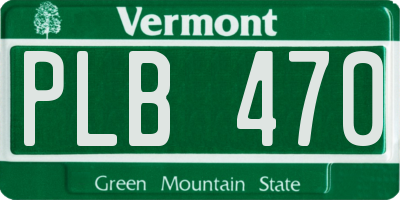 VT license plate PLB470