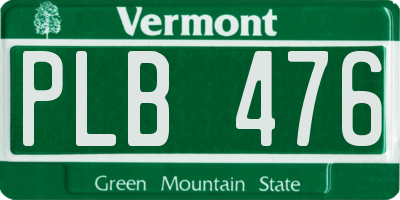 VT license plate PLB476