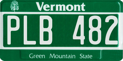 VT license plate PLB482