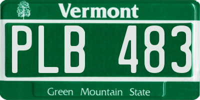 VT license plate PLB483