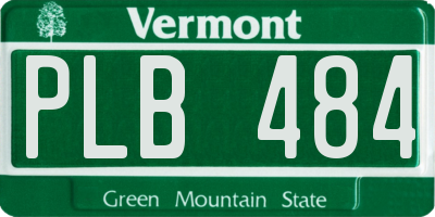 VT license plate PLB484