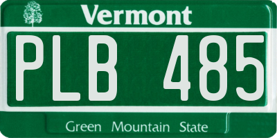 VT license plate PLB485