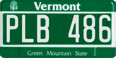 VT license plate PLB486