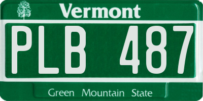 VT license plate PLB487