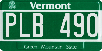 VT license plate PLB490