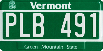 VT license plate PLB491