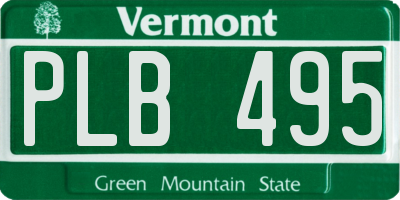 VT license plate PLB495