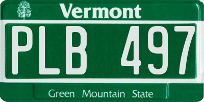 VT license plate PLB497
