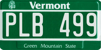 VT license plate PLB499