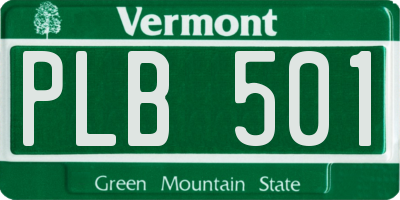 VT license plate PLB501