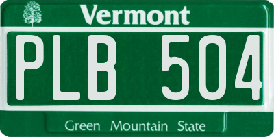 VT license plate PLB504