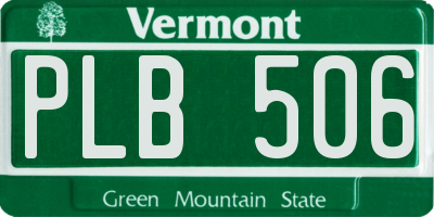 VT license plate PLB506