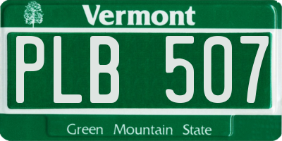 VT license plate PLB507