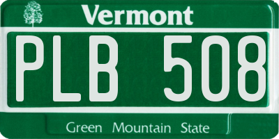 VT license plate PLB508