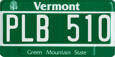 VT license plate PLB510