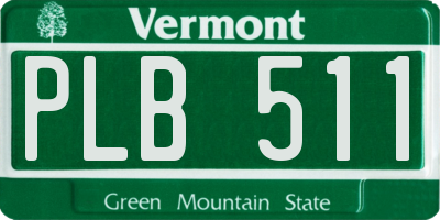 VT license plate PLB511