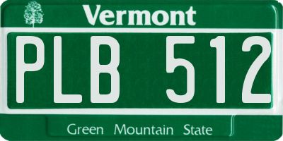 VT license plate PLB512